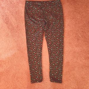 Serra Woman's  high-waisted, ankle length, fleece-lined leggings. Size L.